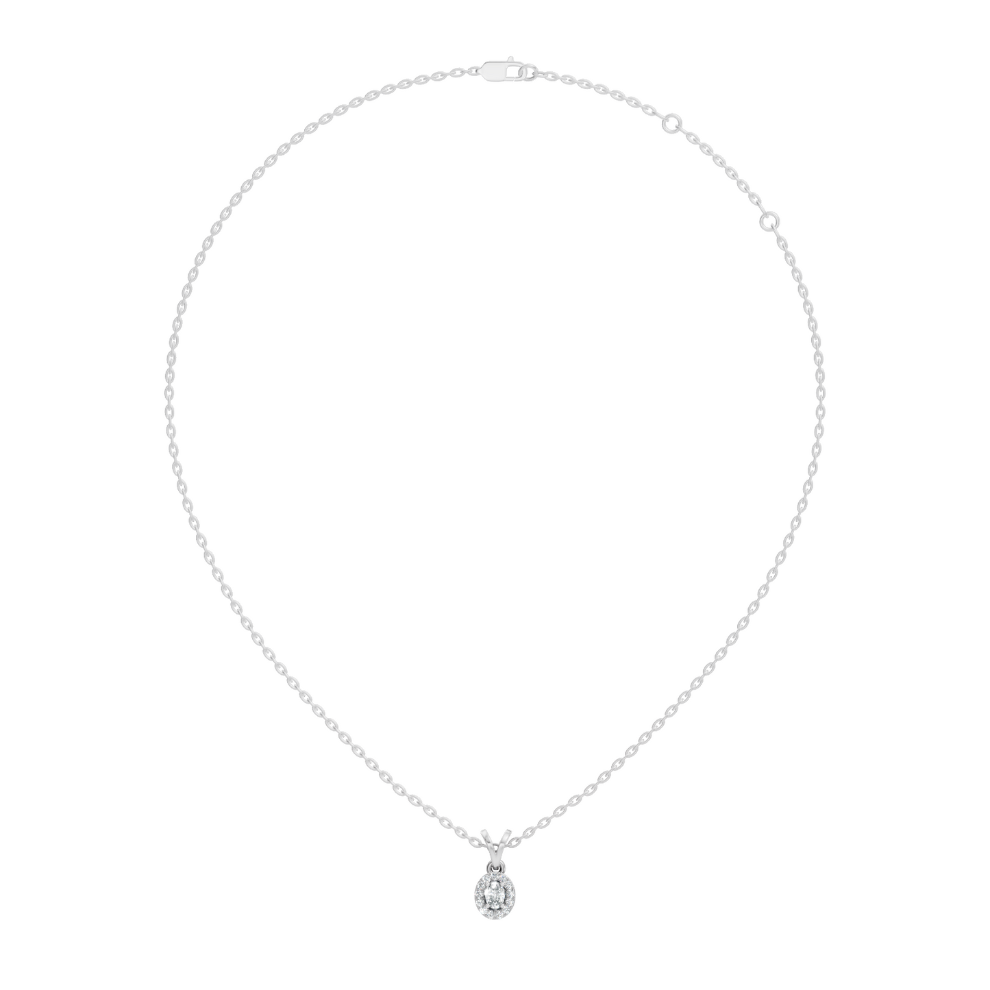Classic Oval Cut Diamond Anniversary Pendant in 14K Solid White Gold  Gift for Her - HIGHCARAT DIAMONDS