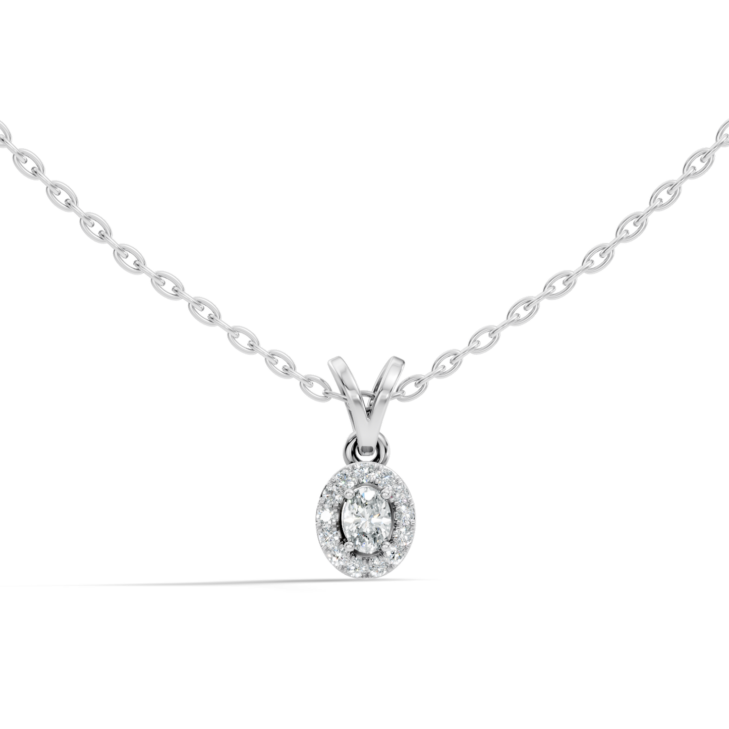 Classic Oval Cut Diamond Anniversary Pendant in 14K Solid White Gold  Gift for Her - HIGHCARAT DIAMONDS