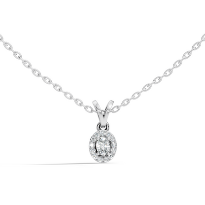 Classic Oval Cut Diamond Anniversary Pendant in 14K Solid White Gold  Gift for Her - HIGHCARAT DIAMONDS