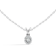 Classic Oval Cut Diamond Anniversary Pendant in 14K Solid White Gold  Gift for Her - HIGHCARAT DIAMONDS