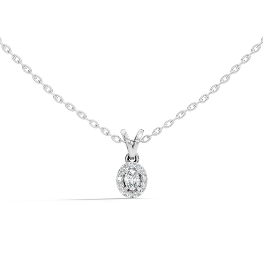 Classic Oval Cut Diamond Anniversary Pendant in 14K Solid White Gold  Gift for Her - HIGHCARAT DIAMONDS