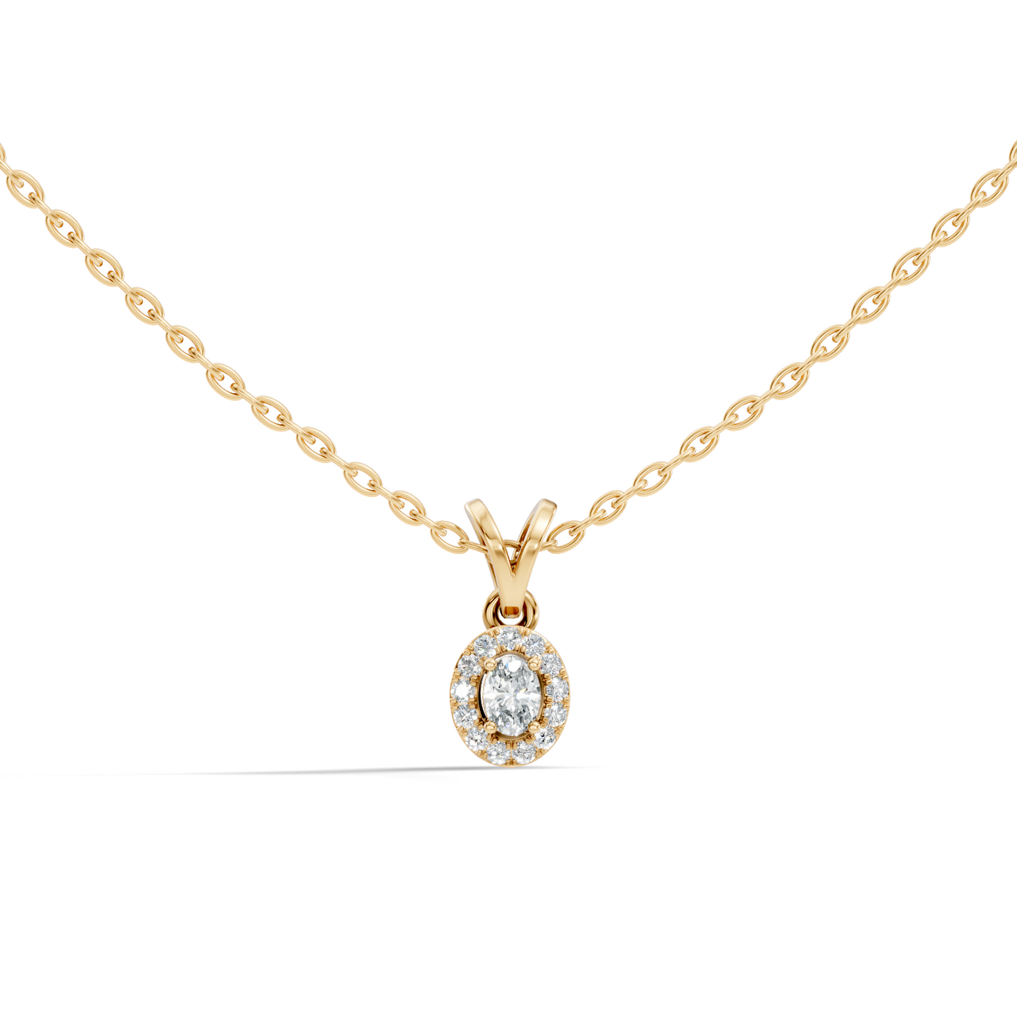 Classic Oval Cut Diamond Anniversary Pendant in 14K Solid White Gold  Gift for Her - HIGHCARAT DIAMONDS