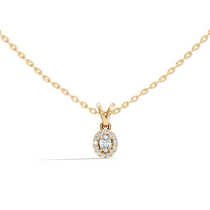 Classic Oval Cut Diamond Anniversary Pendant in 14K Solid White Gold  Gift for Her - HIGHCARAT DIAMONDS