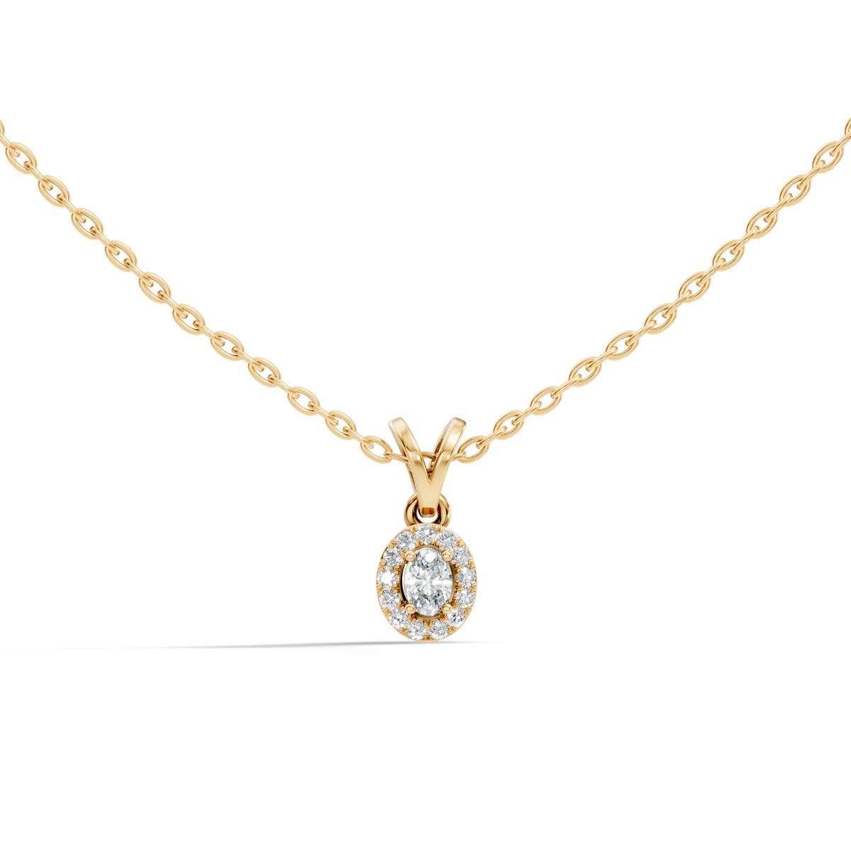 Classic Oval Cut Diamond Anniversary Pendant in 14K Solid White Gold  Gift for Her - HIGHCARAT DIAMONDS