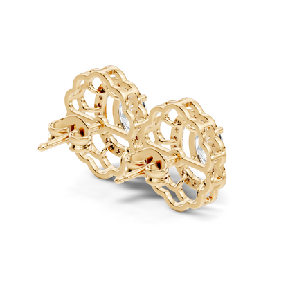 Oval and Round Shape Lab Grown Diamonds, Very Attractive And Shiny Diamond Earrings For Wedding Gift