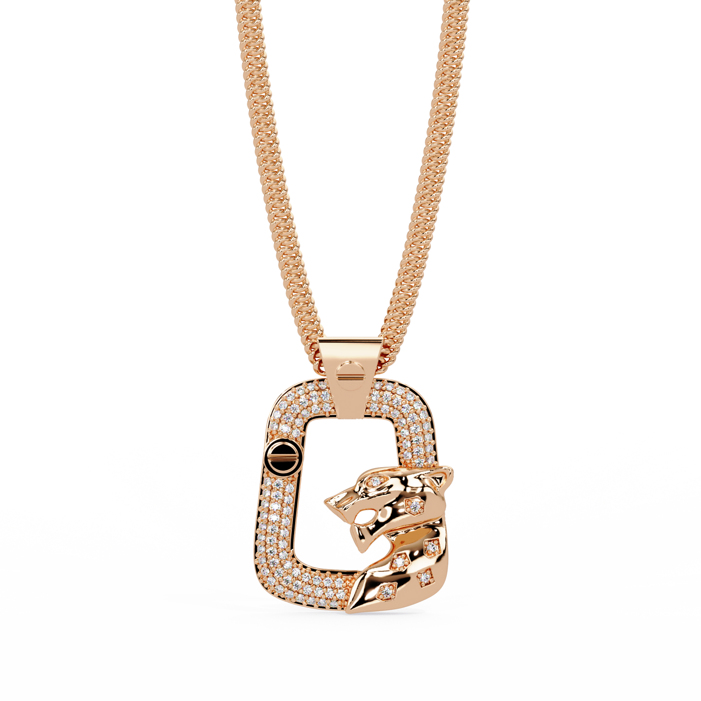 Panther Lock Carabiner Lab grown Diamond Pendant - HIGHCARAT DIAMONDS