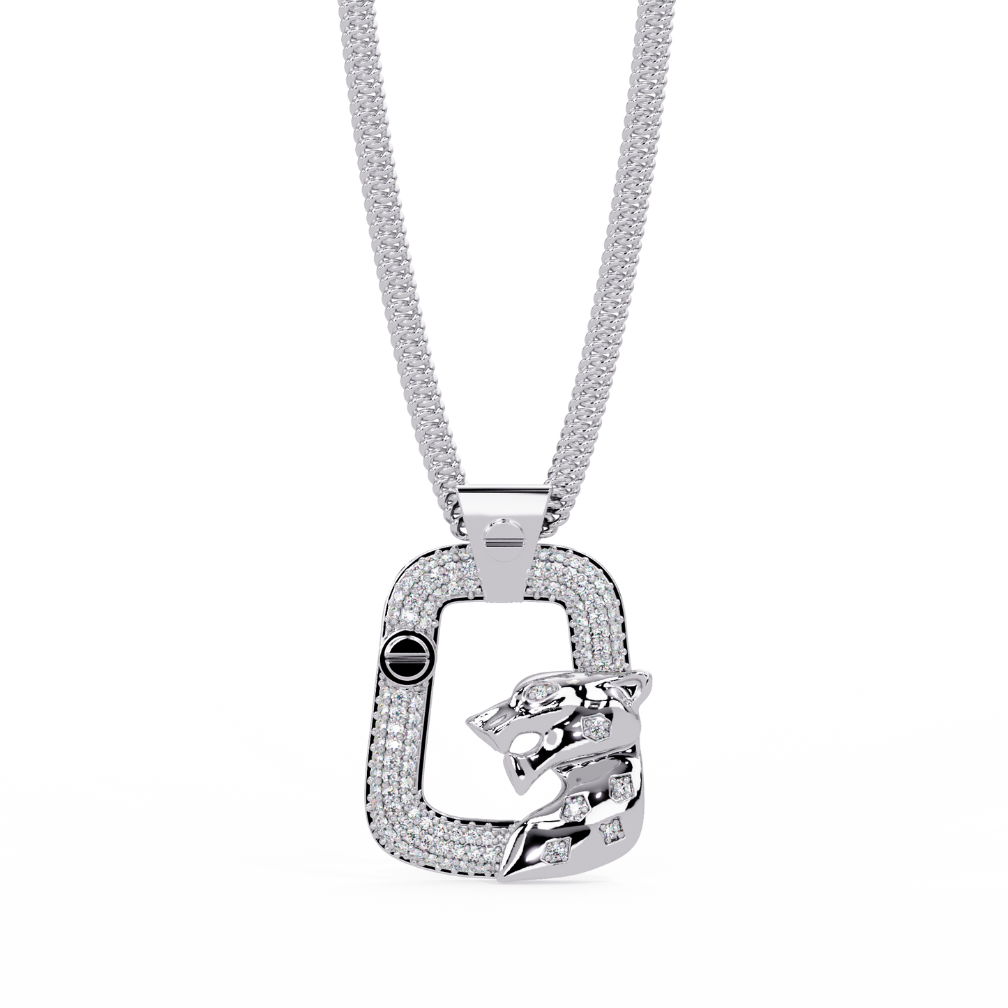 Panther Lock Carabiner Lab grown Diamond Pendant - HIGHCARAT DIAMONDS