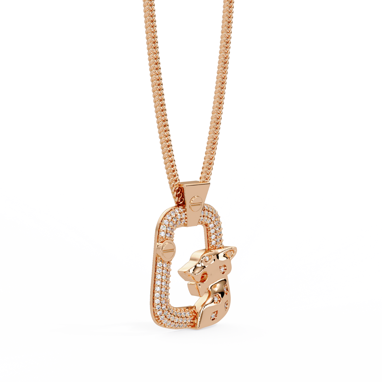 Panther Lock Carabiner Lab grown Diamond Pendant - HIGHCARAT DIAMONDS