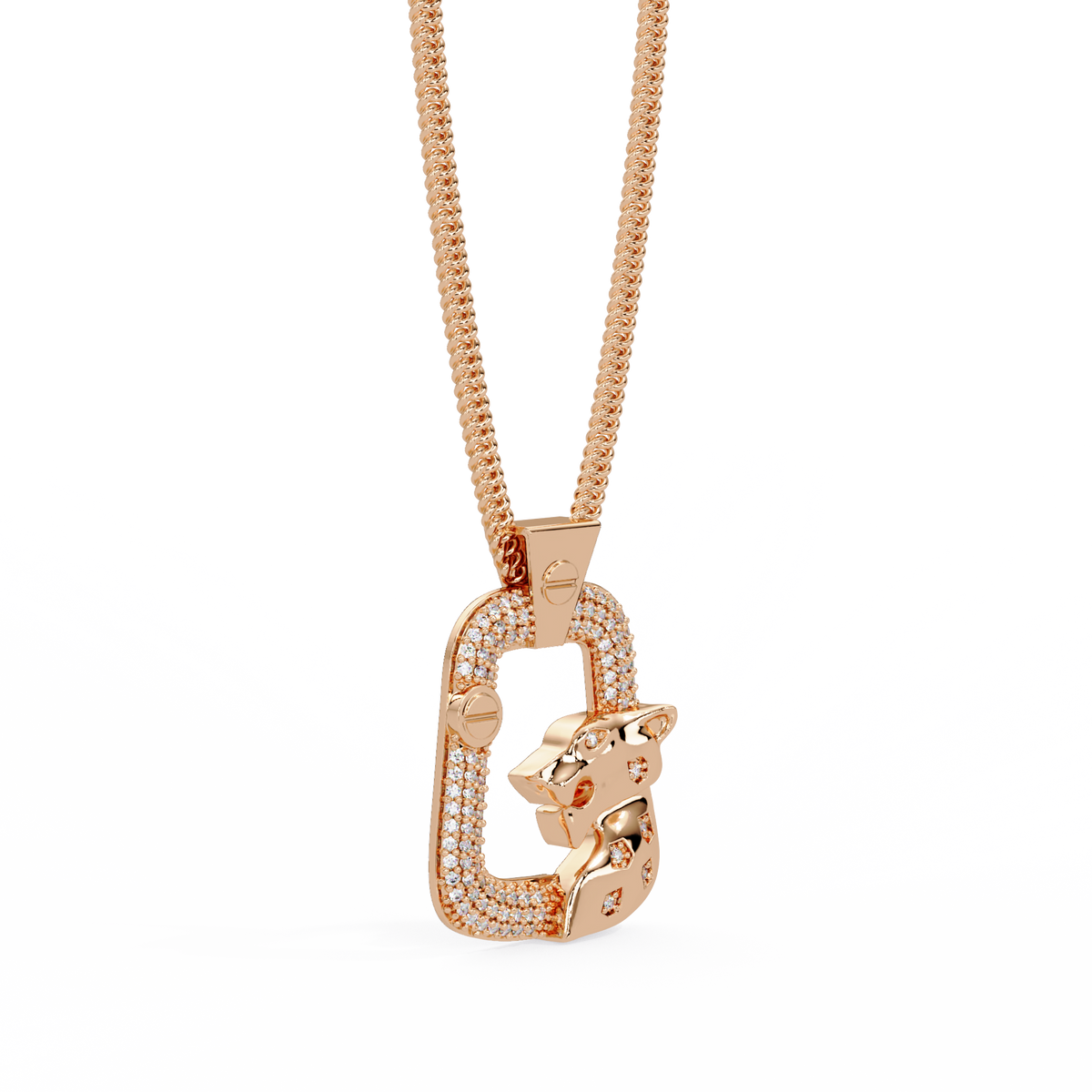 Panther Lock Carabiner Lab grown Diamond Pendant - HIGHCARAT DIAMONDS