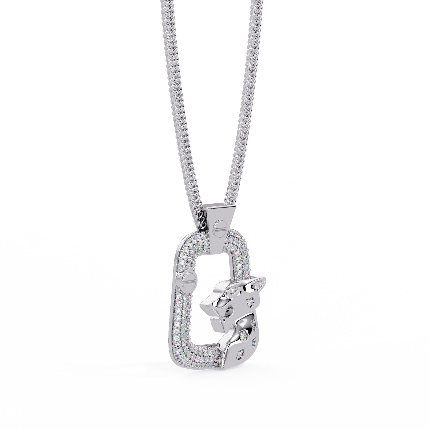 Panther Lock Carabiner Lab grown Diamond Pendant - HIGHCARAT DIAMONDS