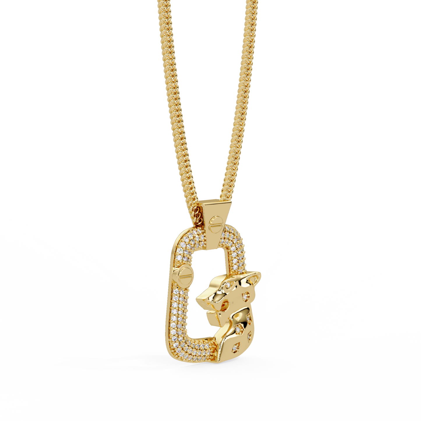 Panther Lock Carabiner Lab grown Diamond Pendant - HIGHCARAT DIAMONDS