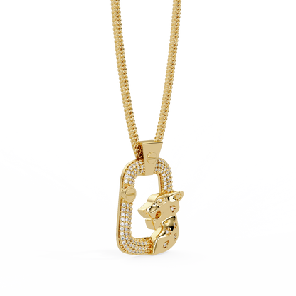 Panther Lock Carabiner Lab grown Diamond Pendant - HIGHCARAT DIAMONDS