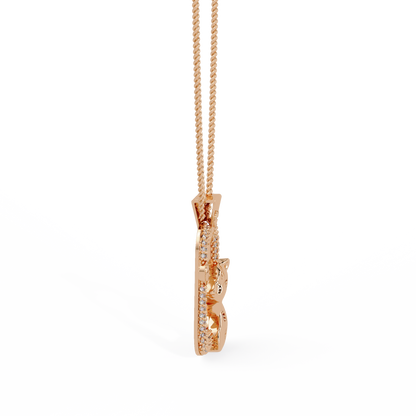 Panther Lock Carabiner Lab grown Diamond Pendant - HIGHCARAT DIAMONDS