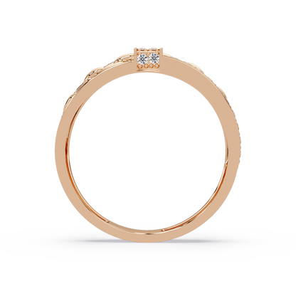 Pavé Chain Link Round Cut Lab Grown Diamond Ring - HIGHCARAT DIAMONDS