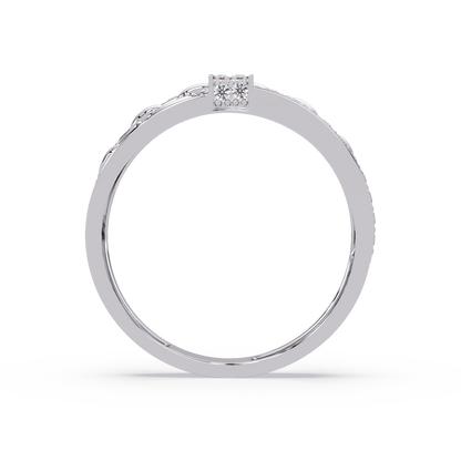 Pavé Chain Link Round Cut Lab Grown Diamond Ring - HIGHCARAT DIAMONDS