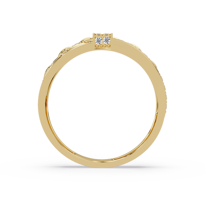 Pavé Chain Link Round Cut Lab Grown Diamond Ring - HIGHCARAT DIAMONDS