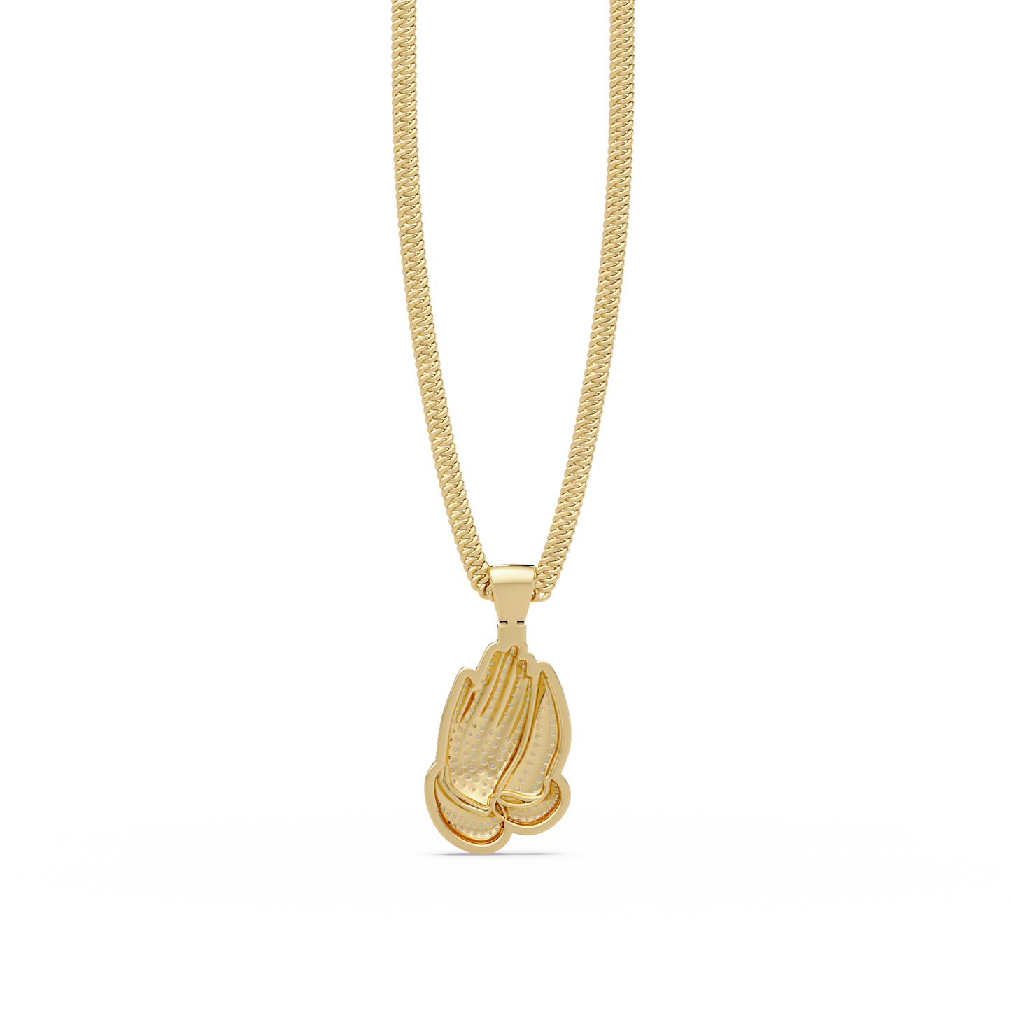 Pave Lab Grown Diamond Prayer Hands Pendant - HIGHCARAT DIAMONDS