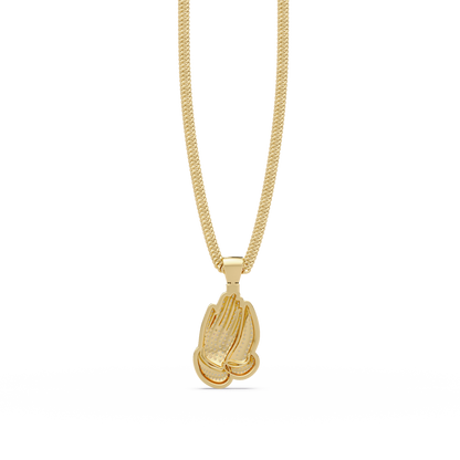 Pave Lab Grown Diamond Prayer Hands Pendant - HIGHCARAT DIAMONDS