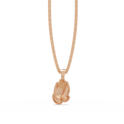 Pave Lab Grown Diamond Prayer Hands Pendant - HIGHCARAT DIAMONDS