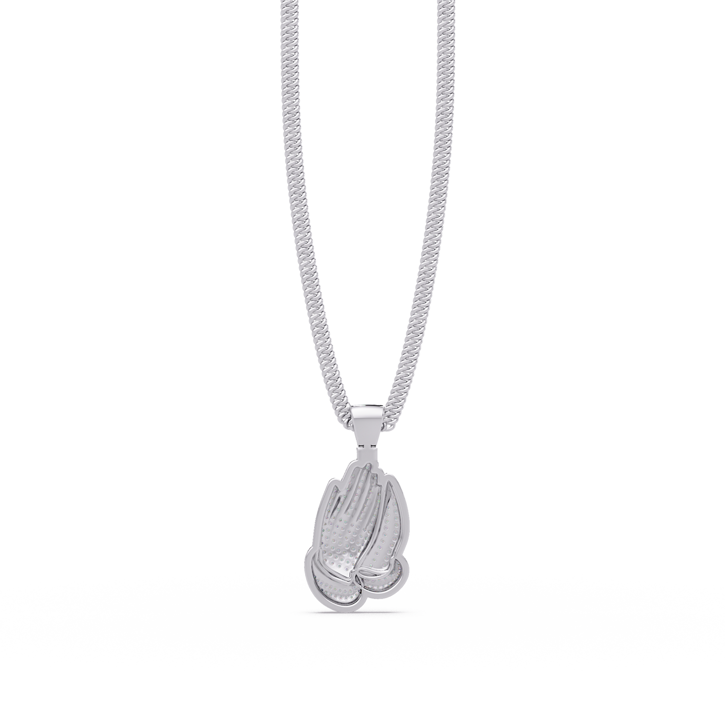 Pave Lab Grown Diamond Prayer Hands Pendant - HIGHCARAT DIAMONDS
