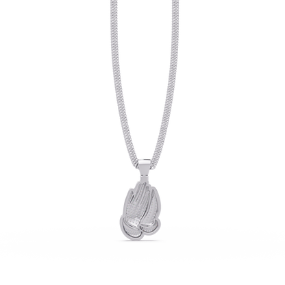 Pave Lab Grown Diamond Prayer Hands Pendant - HIGHCARAT DIAMONDS