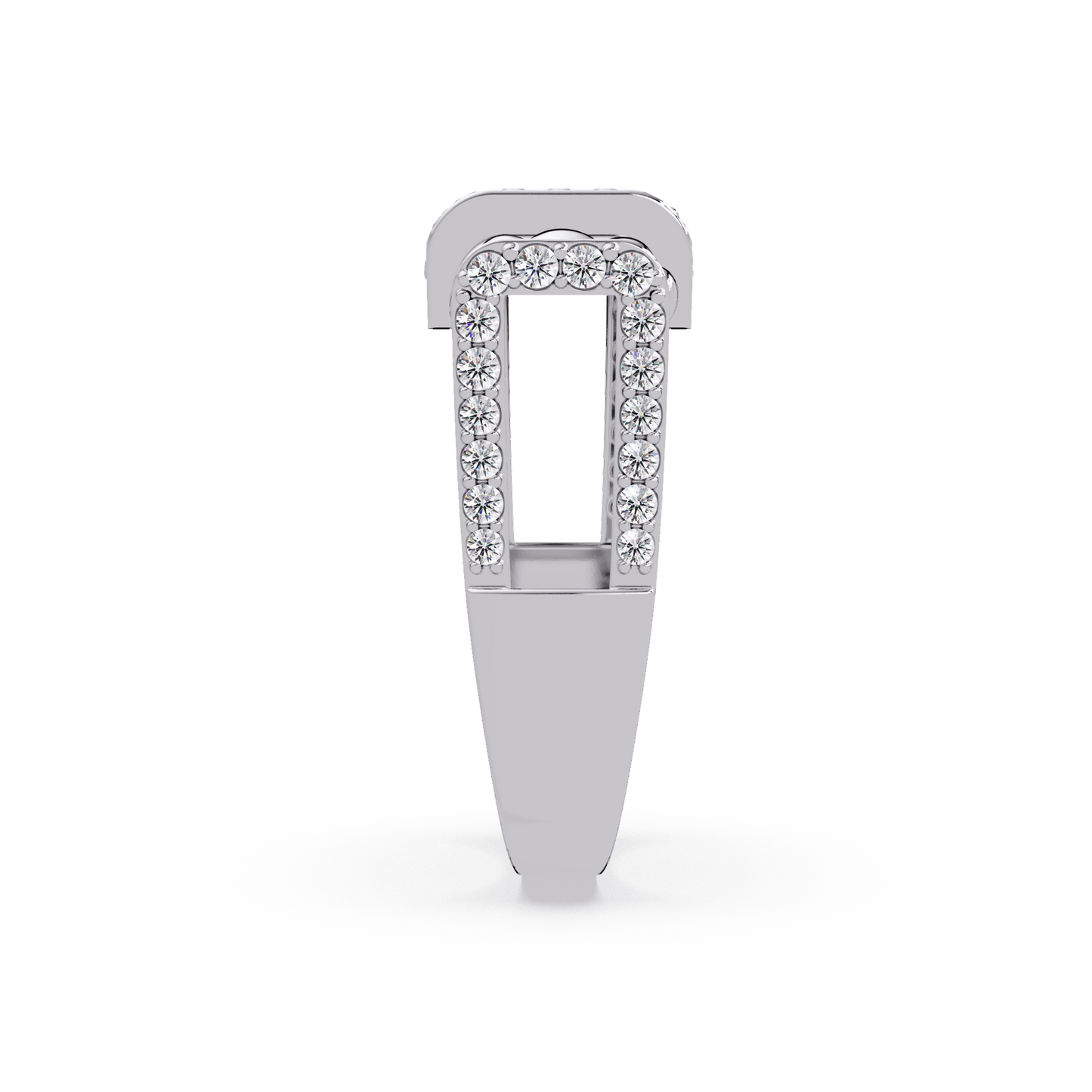 Pave Lab grown Diamond Barrel Link Statement Ring - HIGHCARAT DIAMONDS