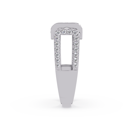 Pave Lab grown Diamond Barrel Link Statement Ring - HIGHCARAT DIAMONDS