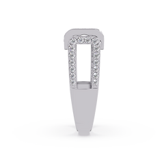 Pave Lab grown Diamond Barrel Link Statement Ring - HIGHCARAT DIAMONDS
