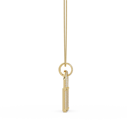 Pave Round Lab Grown Diamond Lock Pendant - HIGHCARAT DIAMONDS