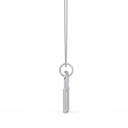 Pave Round Lab Grown Diamond Lock Pendant - HIGHCARAT DIAMONDS