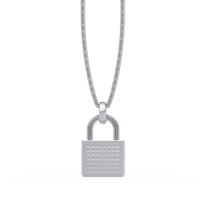 Pave Round Lab Grown Diamond Lock Pendant - HIGHCARAT DIAMONDS