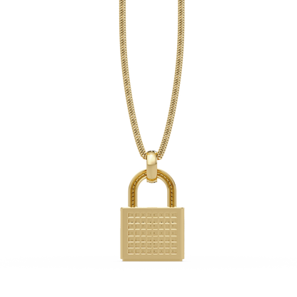 Pave Round Lab Grown Diamond Lock Pendant - HIGHCARAT DIAMONDS