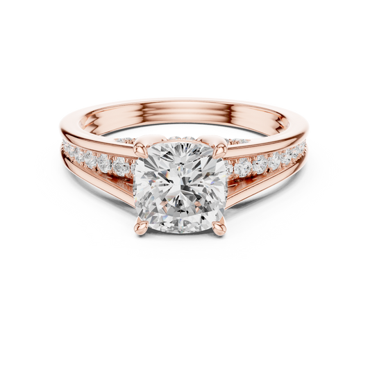 Pave Set 2.30Ct Cushion and Round Cut Top Grade Diamond Unique Delicate Stacking Wedding Ring Gift For Her