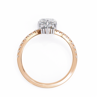 Pear And Round Cut 1.72 Lab Grown Diamond 14k  Delicate Cluster Promise Ring gift For special One - HIGHCARAT DIAMONDS