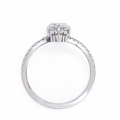 Pear And Round Cut 1.72 Lab Grown Diamond 14k  Delicate Cluster Promise Ring gift For special One - HIGHCARAT DIAMONDS