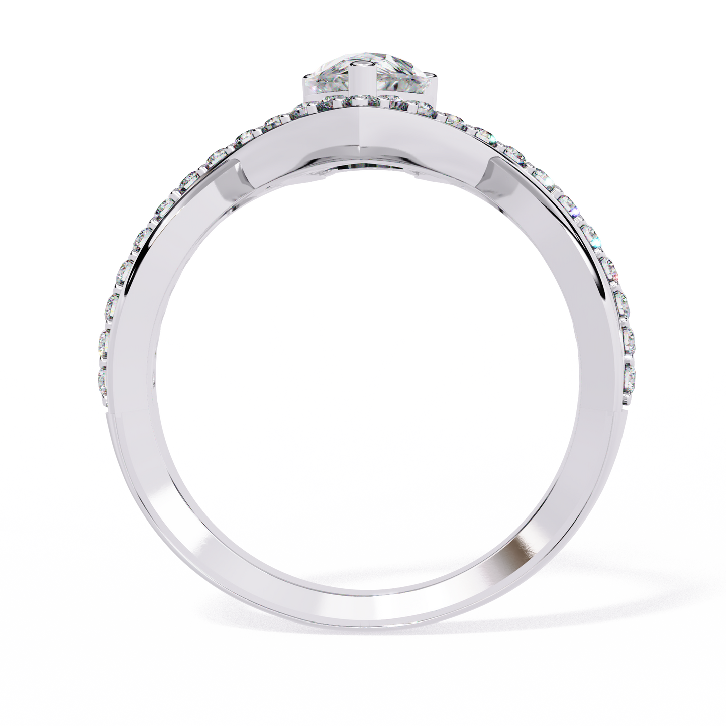 Pear And Round Cut Diamond White Colorless Elegant Dainty Classic Wedding Ring Gift For Bridal