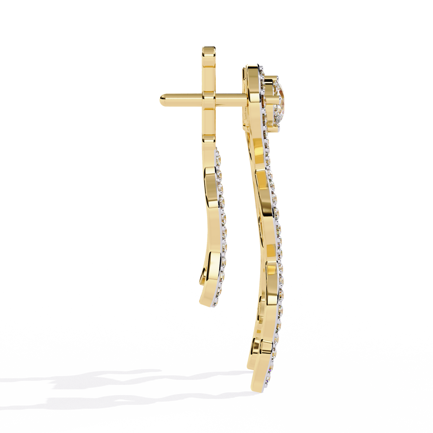 Pear And Round Cut White Colorless Daimond Antique Delicate Classic Handcrafted Party Wear Drop Earring For Her