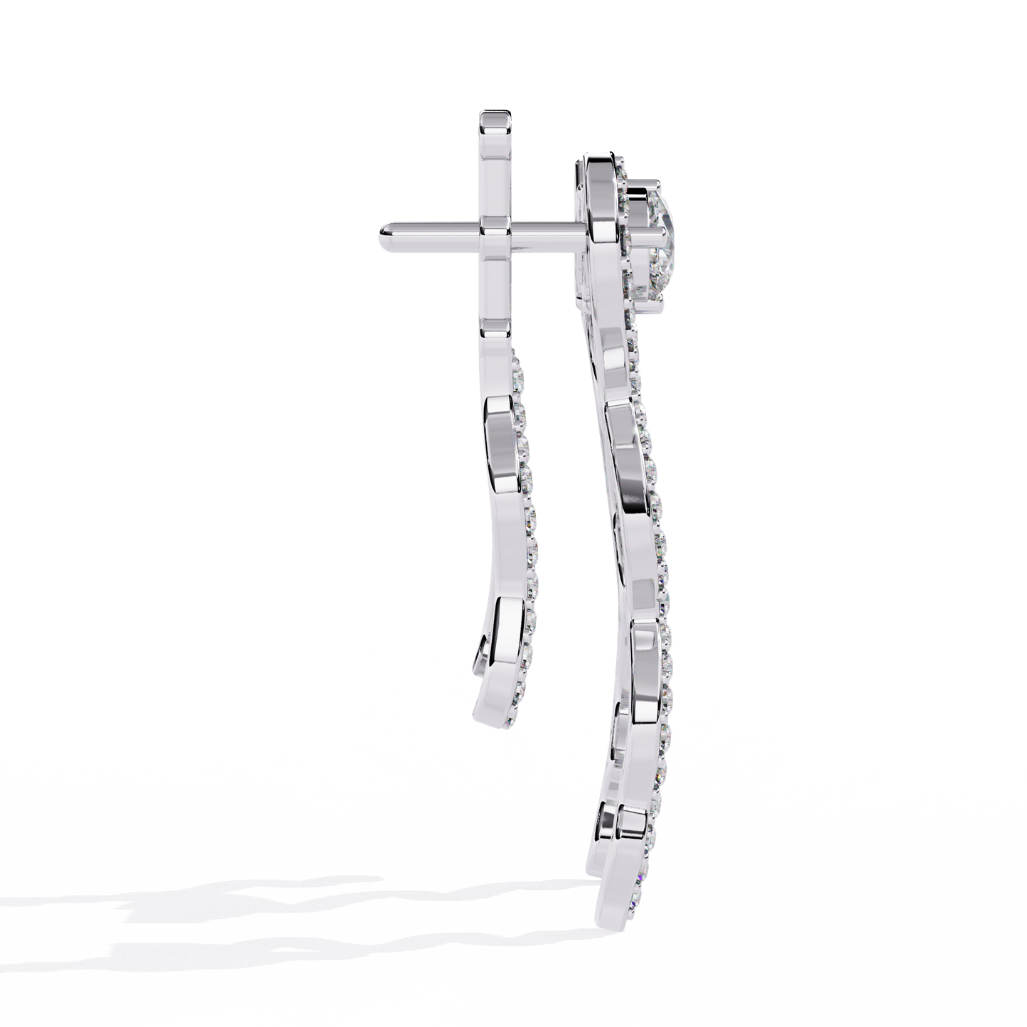 Pear And Round Cut White Colorless Daimond Antique Delicate Classic Handcrafted Party Wear Drop Earring For Her