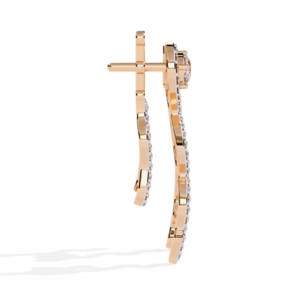 Pear And Round Cut White Colorless Daimond Antique Delicate Classic Handcrafted Party Wear Drop Earring For Her