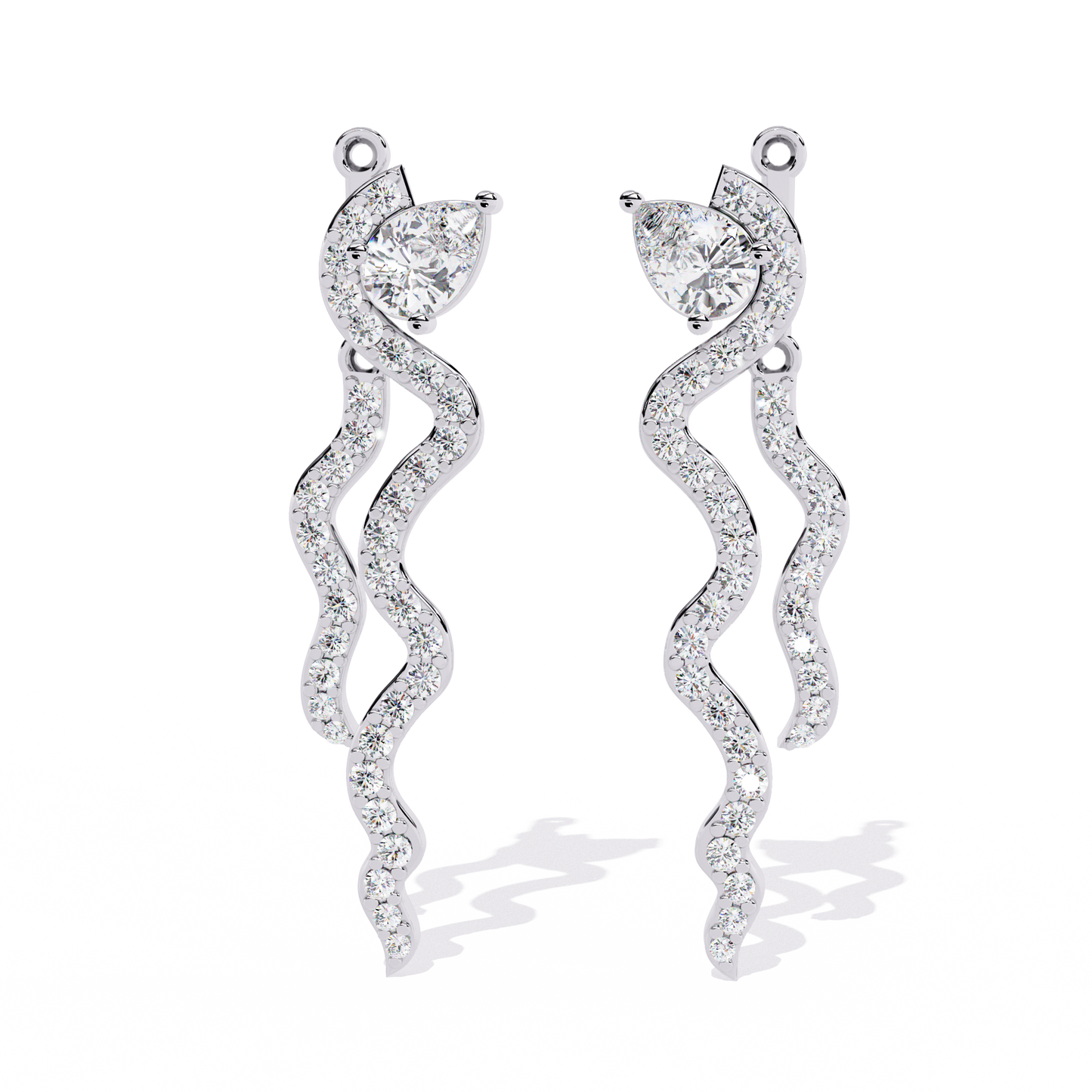 Pear And Round Cut White Colorless Daimond Antique Delicate Classic Handcrafted Party Wear Drop Earring For Her