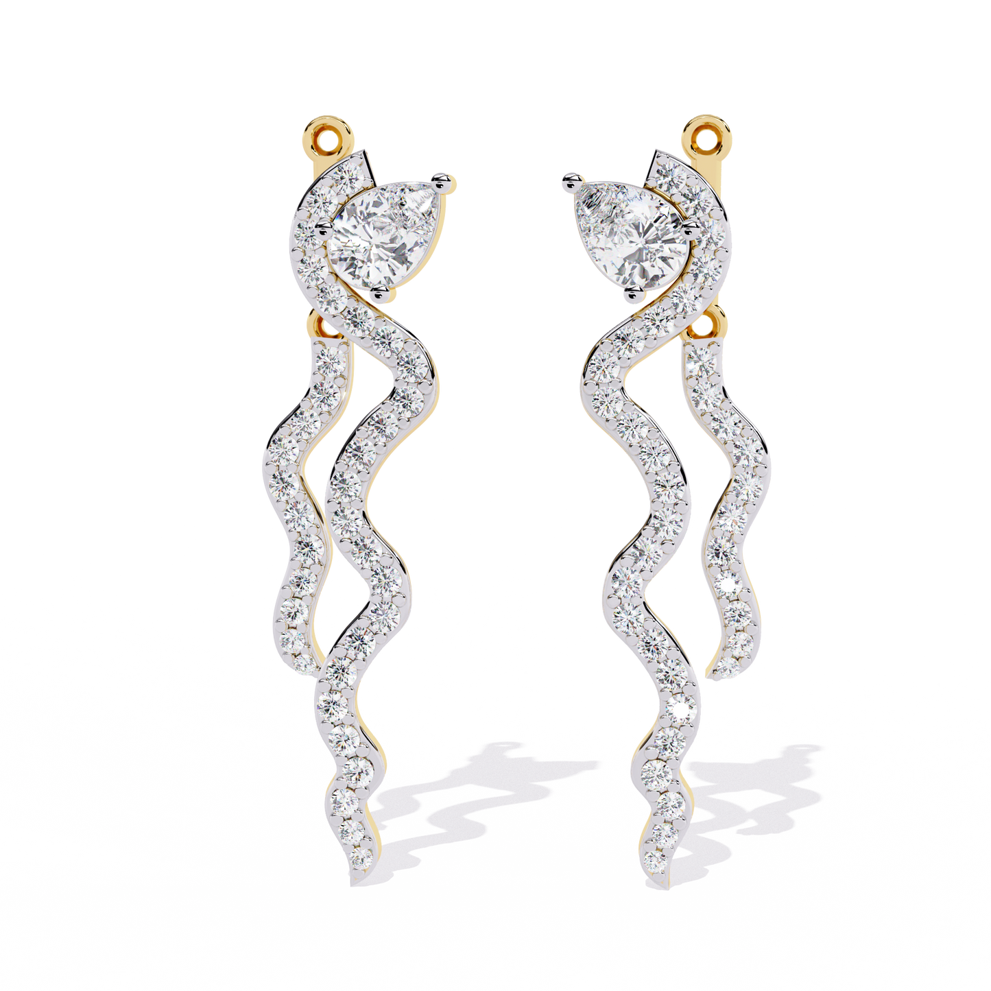 Pear And Round Cut White Colorless Daimond Antique Delicate Classic Handcrafted Party Wear Drop Earring For Her