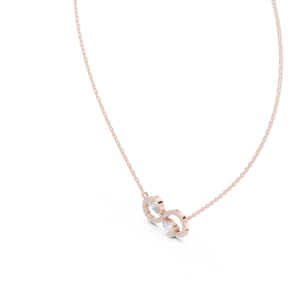 Round & Pear Shape Infinity Type Shinning 14k Solid White Gold Diamond Pendant For Her - HIGHCARAT DIAMONDS