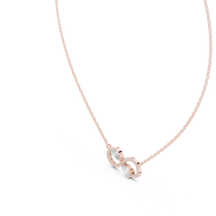 Round & Pear Shape Infinity Type Shinning 14k Solid White Gold Diamond Pendant For Her - HIGHCARAT DIAMONDS