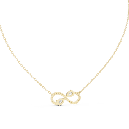 Round & Pear Shape Infinity Type Shinning 14k Solid White Gold Diamond Pendant For Her - HIGHCARAT DIAMONDS