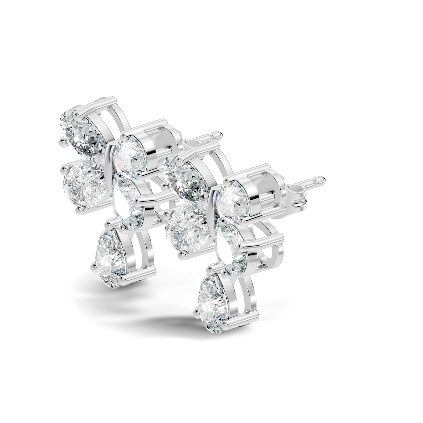 Butterfly Shape Pear Cut Lab Grown Diamond 2.26 Ct Solitaire classic Studs Diamond Earrings For Girl - HIGHCARAT DIAMONDS