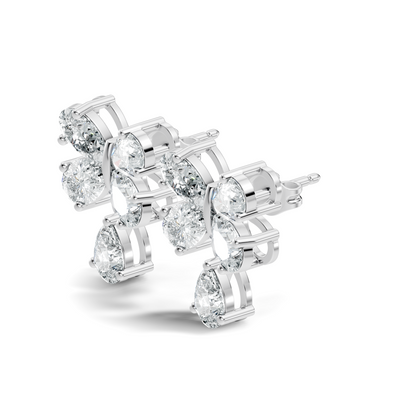 Butterfly Shape Pear Cut Lab Grown Diamond 2.26 Ct Solitaire classic Studs Diamond Earrings For Girl - HIGHCARAT DIAMONDS
