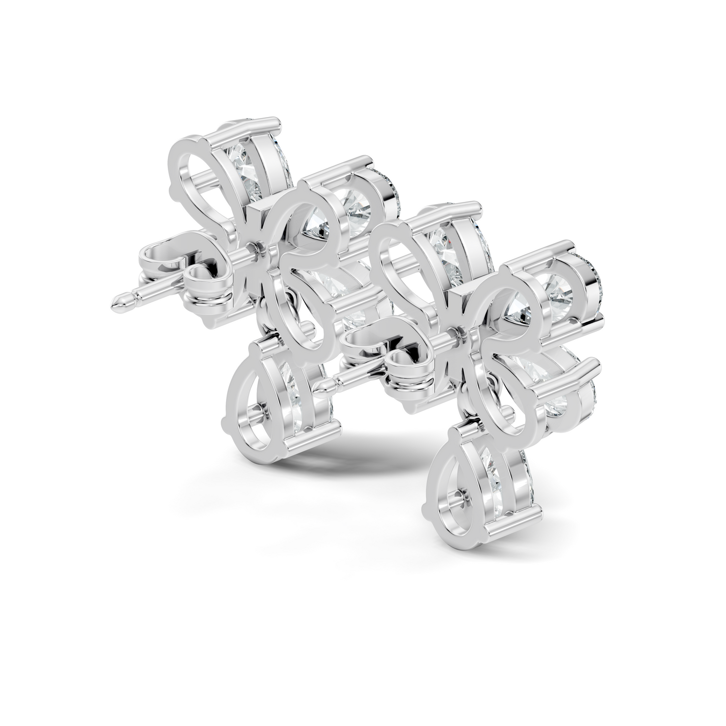 Butterfly Shape Pear Cut Lab Grown Diamond 2.26 Ct Solitaire classic Studs Diamond Earrings For Girl - HIGHCARAT DIAMONDS