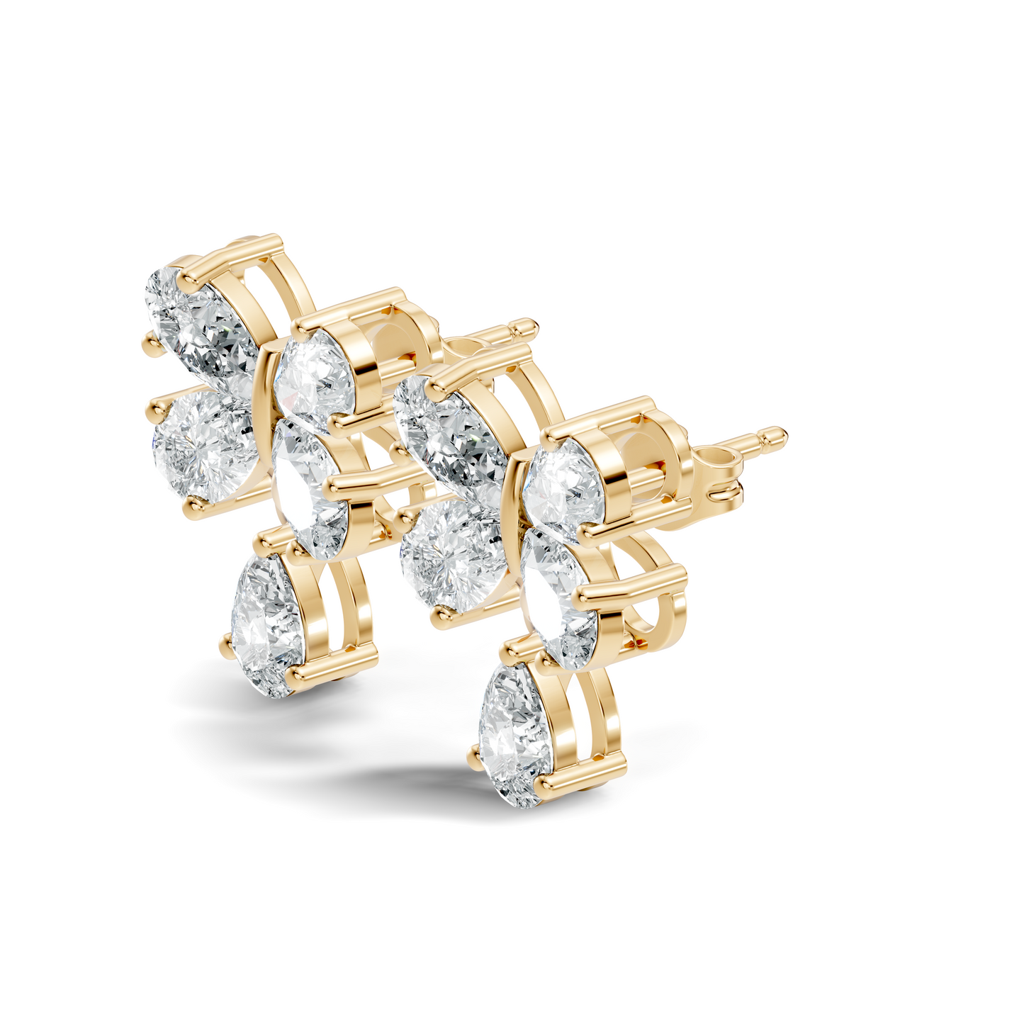 Butterfly Shape Pear Cut Lab Grown Diamond 2.26 Ct Solitaire classic Studs Diamond Earrings For Girl - HIGHCARAT DIAMONDS
