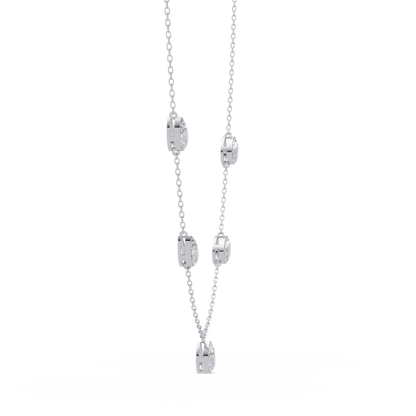 Pear Cut Five Stone Lab-Grown Diamond Station Necklace - HIGHCARAT DIAMONDS