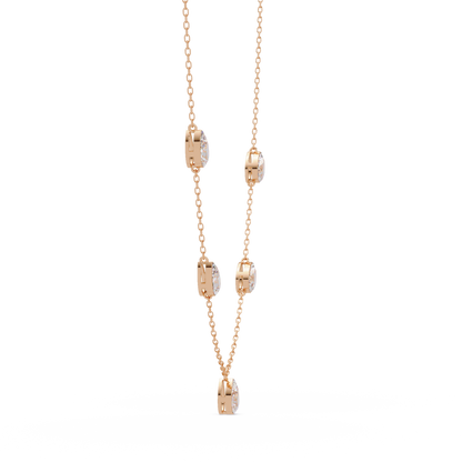 Pear Cut Five Stone Lab-Grown Diamond Station Necklace - HIGHCARAT DIAMONDS